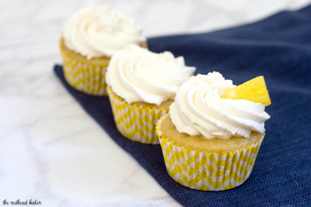 Pina Colada Cupcakes with Rum