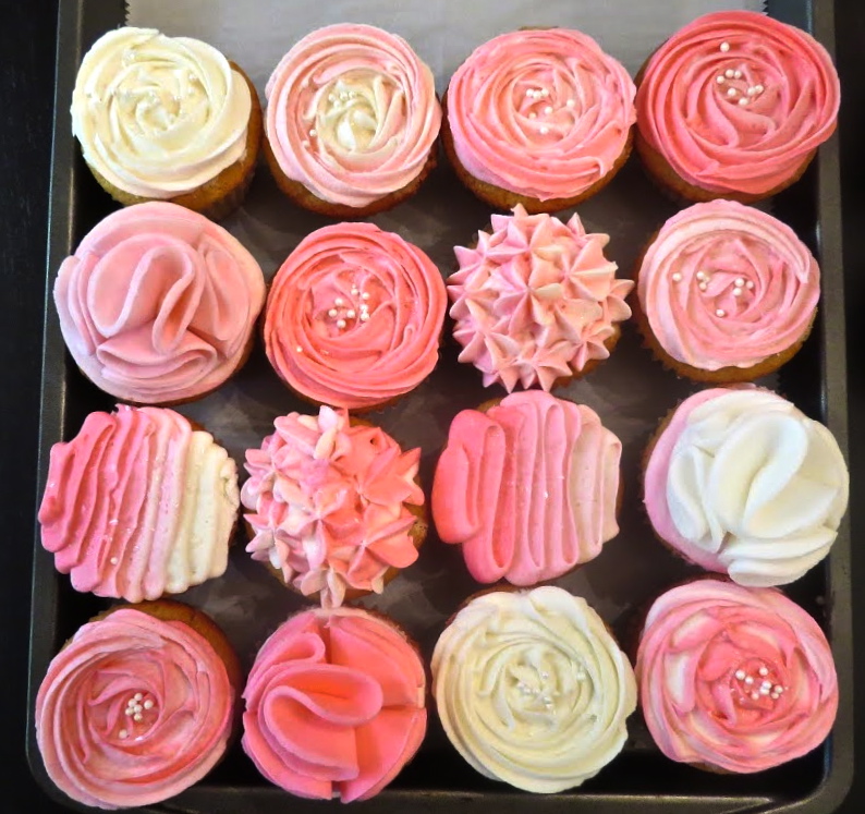 Pink Ombre Cake and Cupcakes