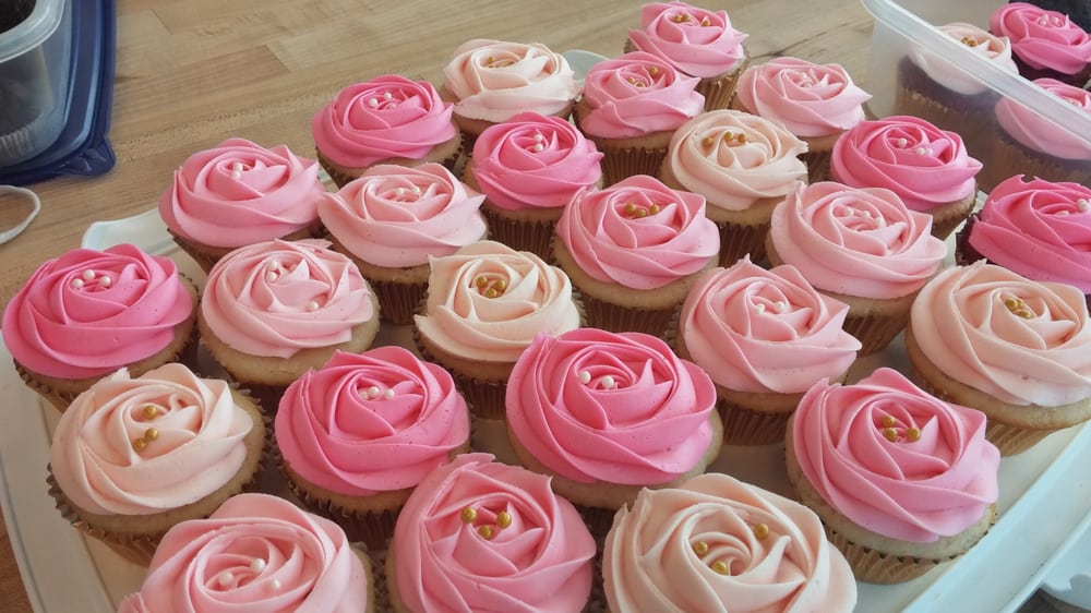 Pink Ombre Cake and Cupcakes