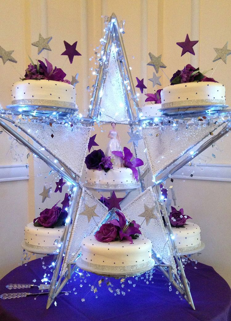 Purple Quinceanera Cakes with Stars