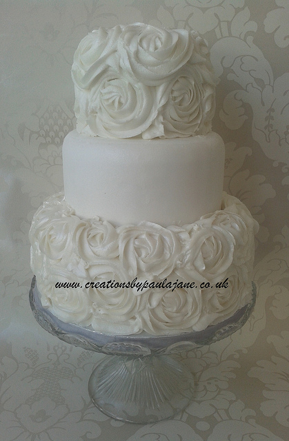 Rose Swirl Wedding Cake