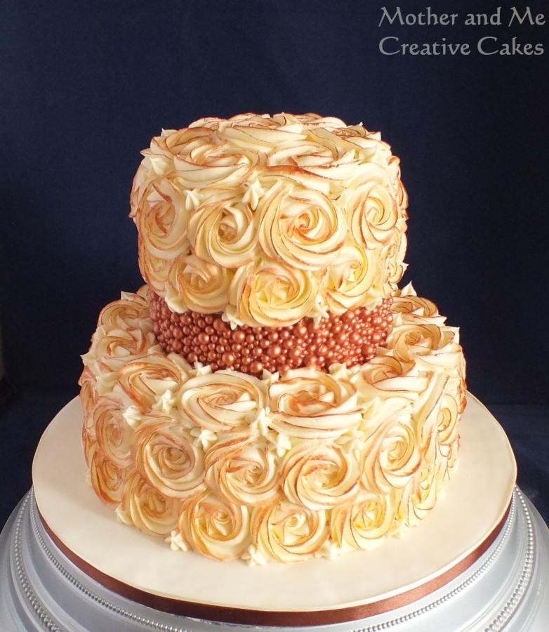 Rose Swirl Wedding Cake