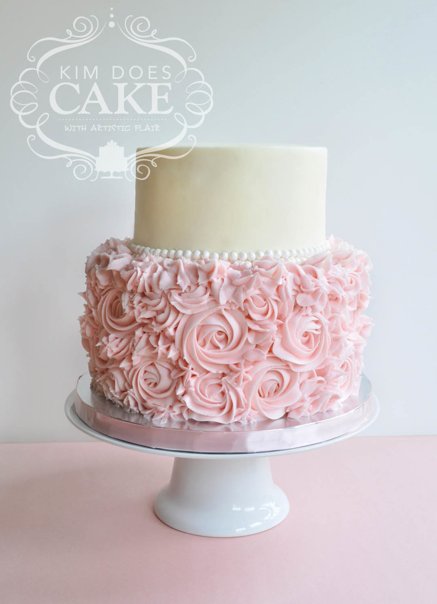 Rose Swirl Wedding Cake