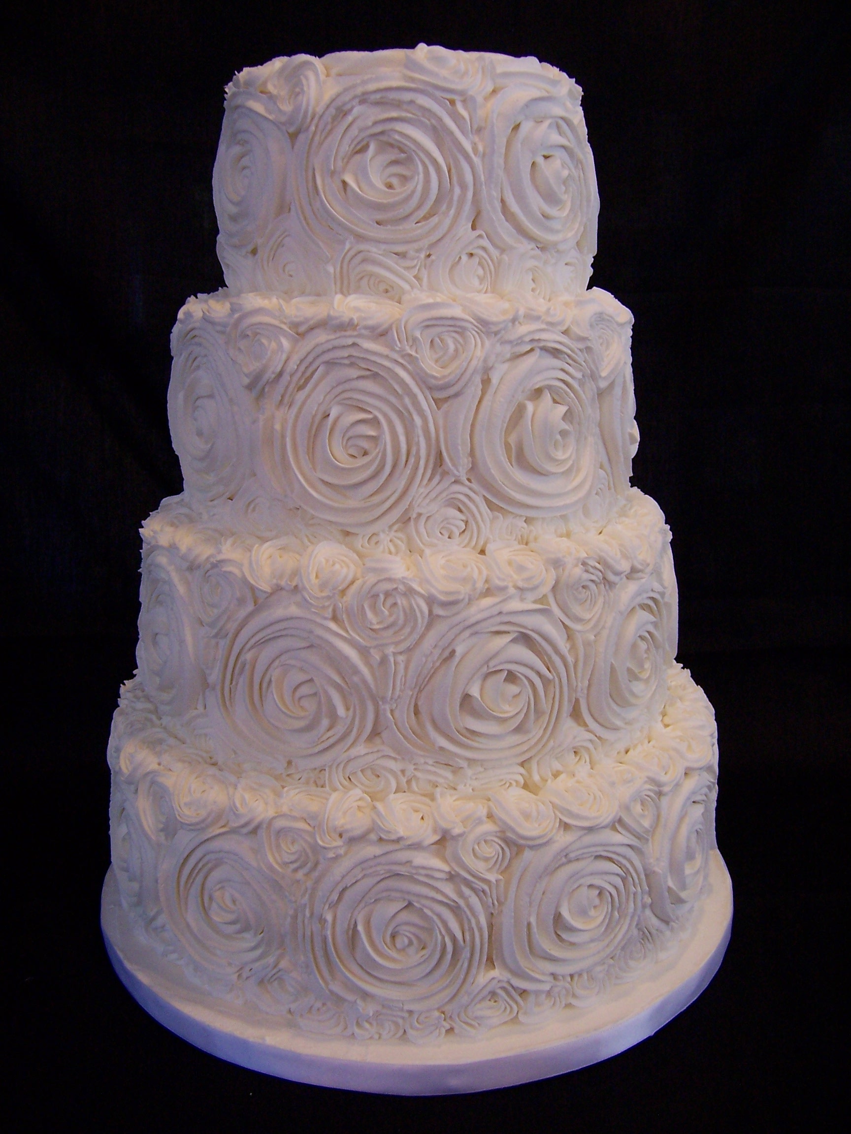 Rose Wedding Cake with Swirls