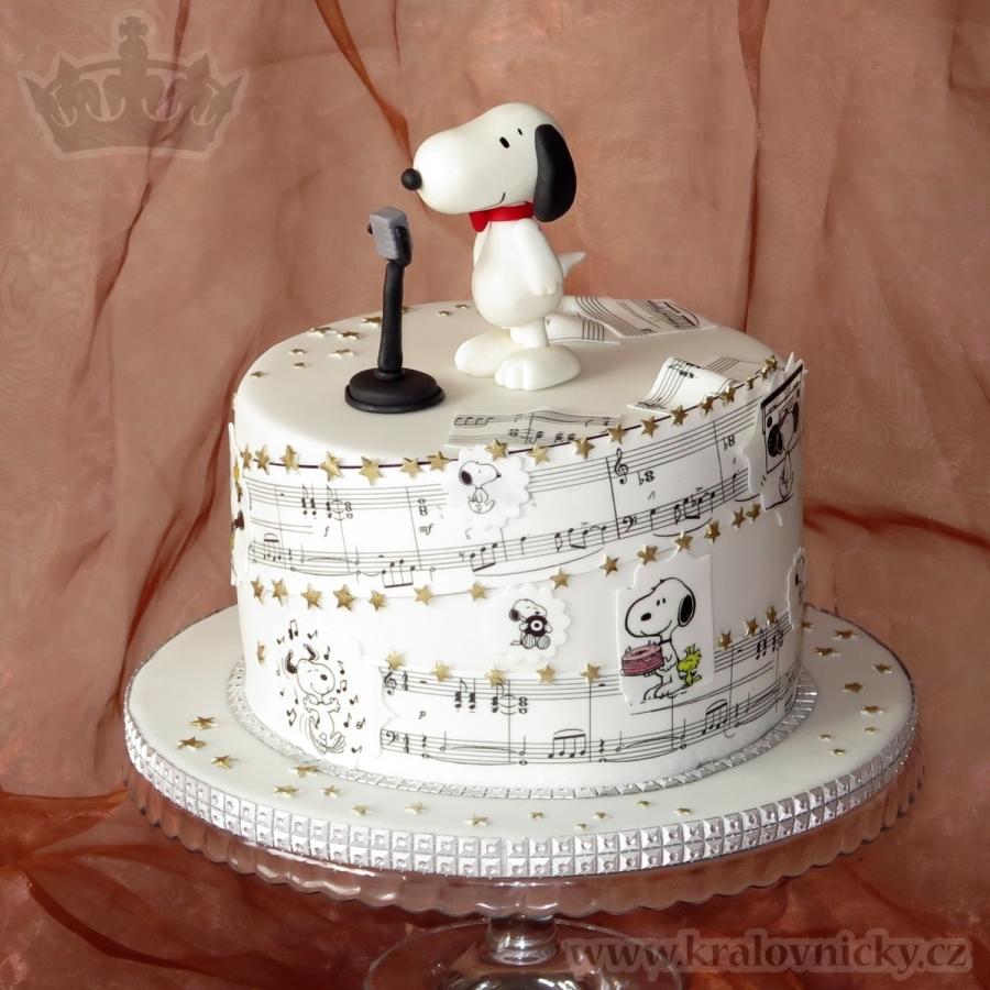 Snoopy Themed Birthday Cake