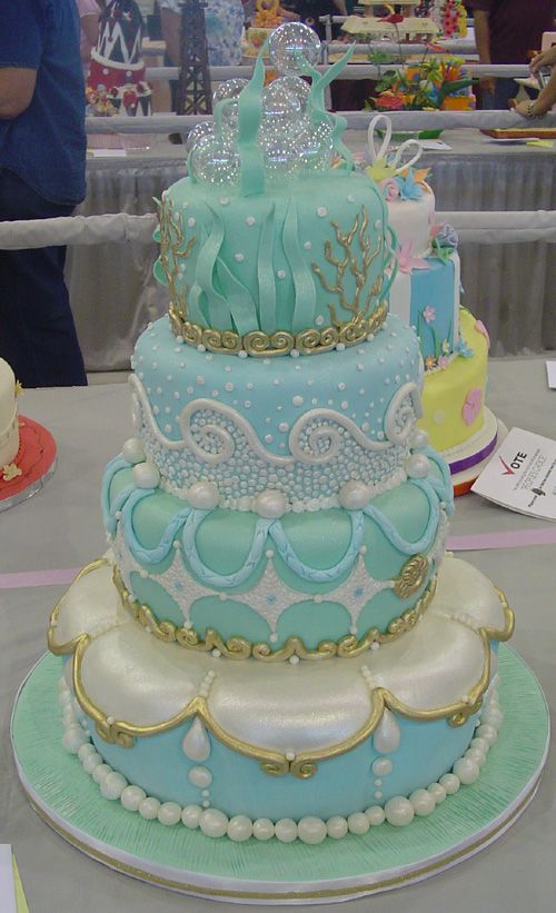 Under the Sea Themed Wedding Cake