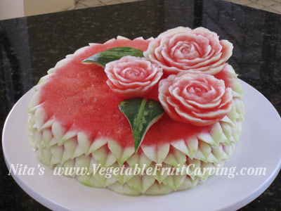 Watermelon Carving Birthday Cake