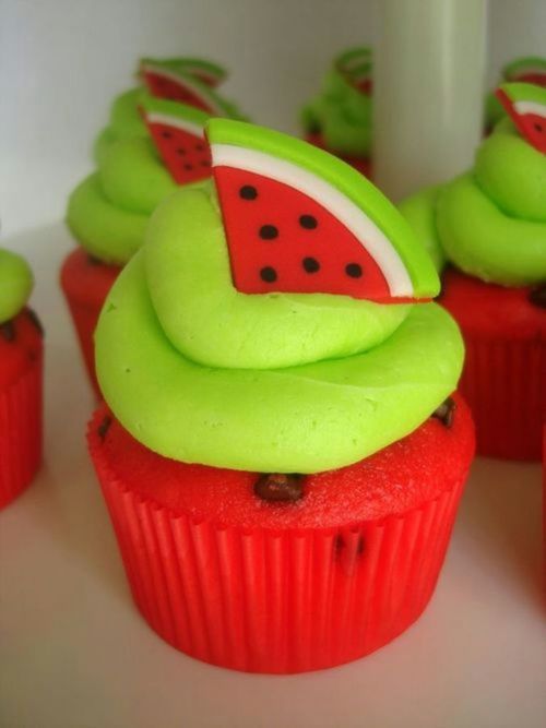 7 Photos of Summer Watermelon Cupcakes