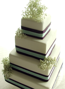 Wedding Cake with Baby Breath