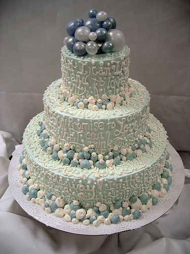 Wedding Cake with Sugar Bubbles