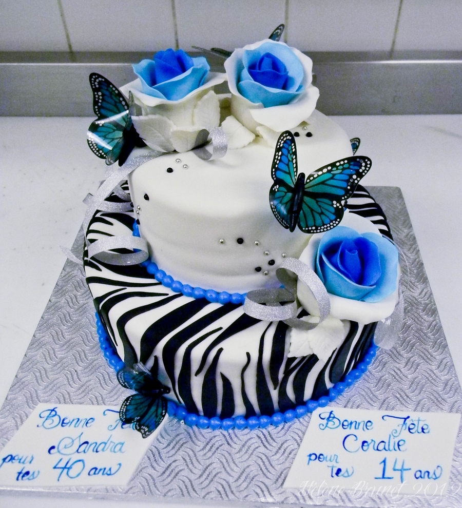 Blue Sweet 16 Birthday Cakes