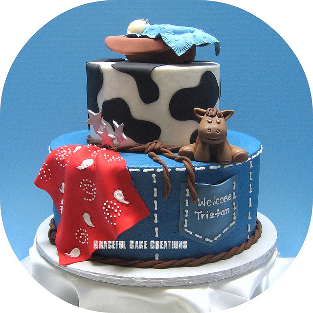 Cowboy Baby Shower Cake