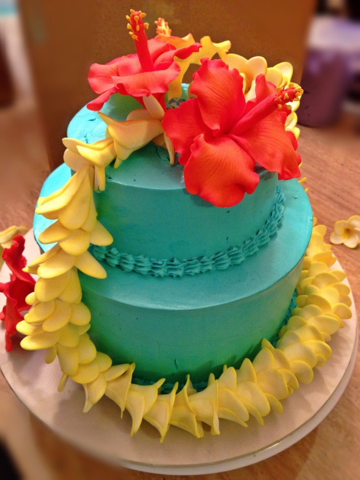 6 Photos of Hibiscus Sweet Sixteen Cakes