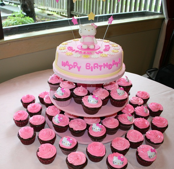 Hello Kitty Cake and Cupcakes