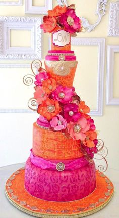 9 Photos of Unique Pink And Orange Cakes