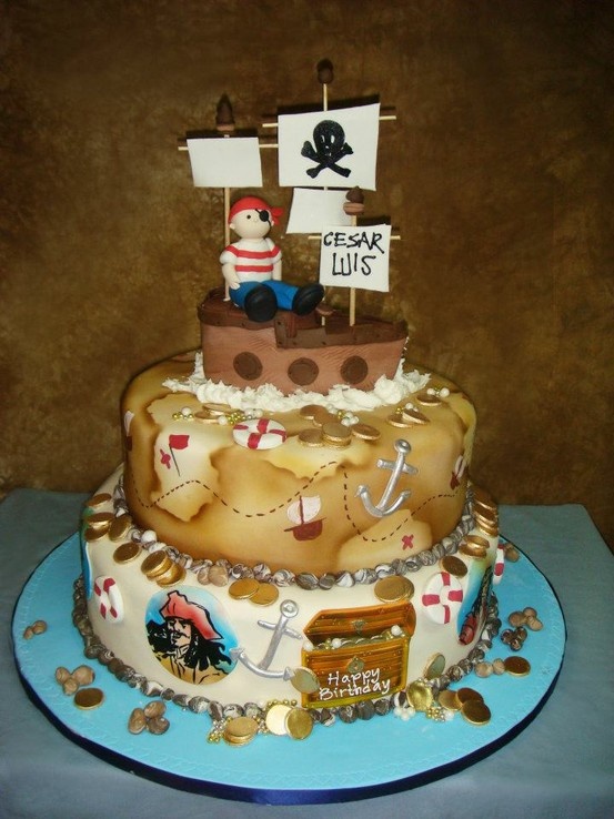 Pirate Themed Birthday Party Cake