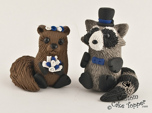 Raccoon Wedding Cake Topper