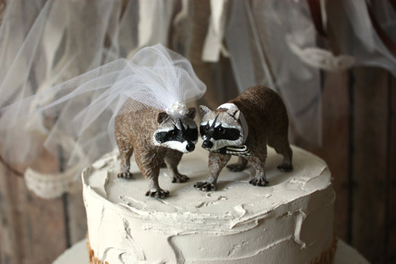 Raccoon Wedding Cake Topper