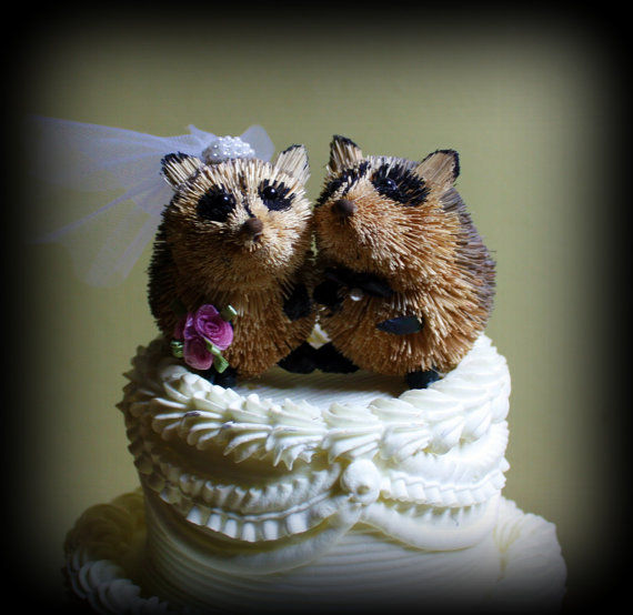 Raccoon Wedding Cake Topper