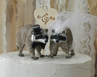 Raccoon Wedding Cake Topper