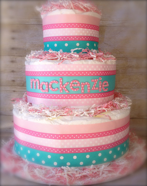 Tickled Pink Diaper Cake