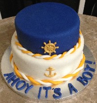 8 Photos of Nautical Baby Cakes